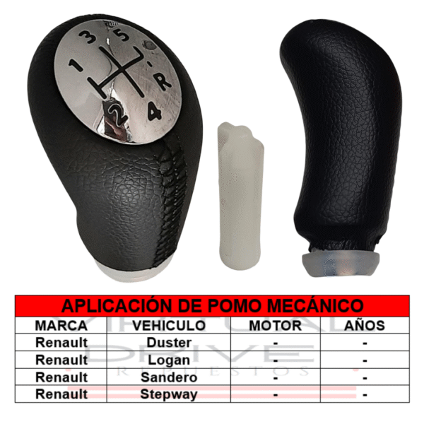 Obj POMO NEGRO CROMADO DUSTER/LOGAN/SANDERO
