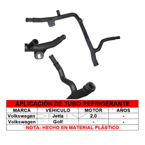 MANGUERA TUBO REFRIGERANTE JETTA/GOLF PLASTICO