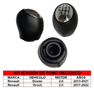 Obj POMO 6V CUERO CROMADO DUSTER 2.0