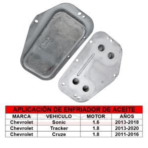 ENFRIADOR ACEITE NEUTRO SONIC/TRACKER/CRUZE