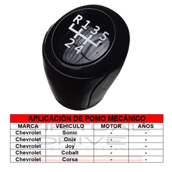 POMO SONIC/ONIX/COBALT NEGRO 5V